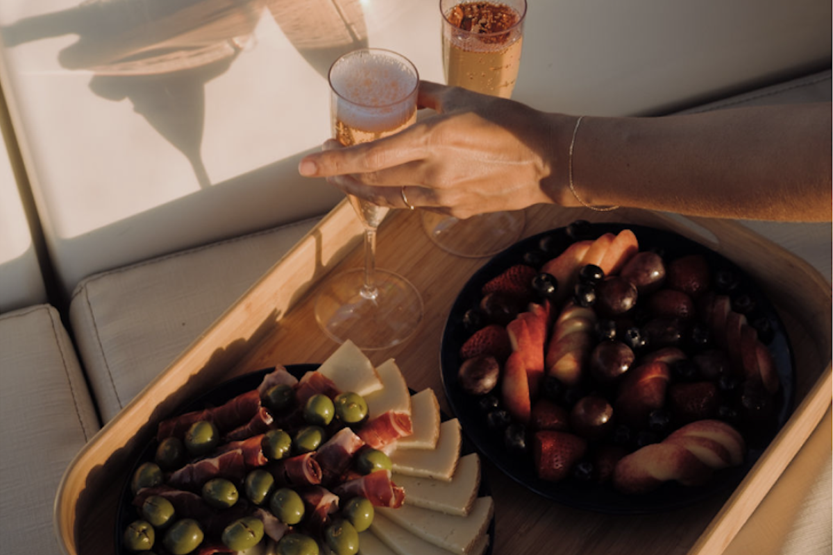 Food aboard a Private boat trips from Sitges
